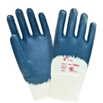 Нитриловые перчатки с покрытием средней массы "TZ-17"